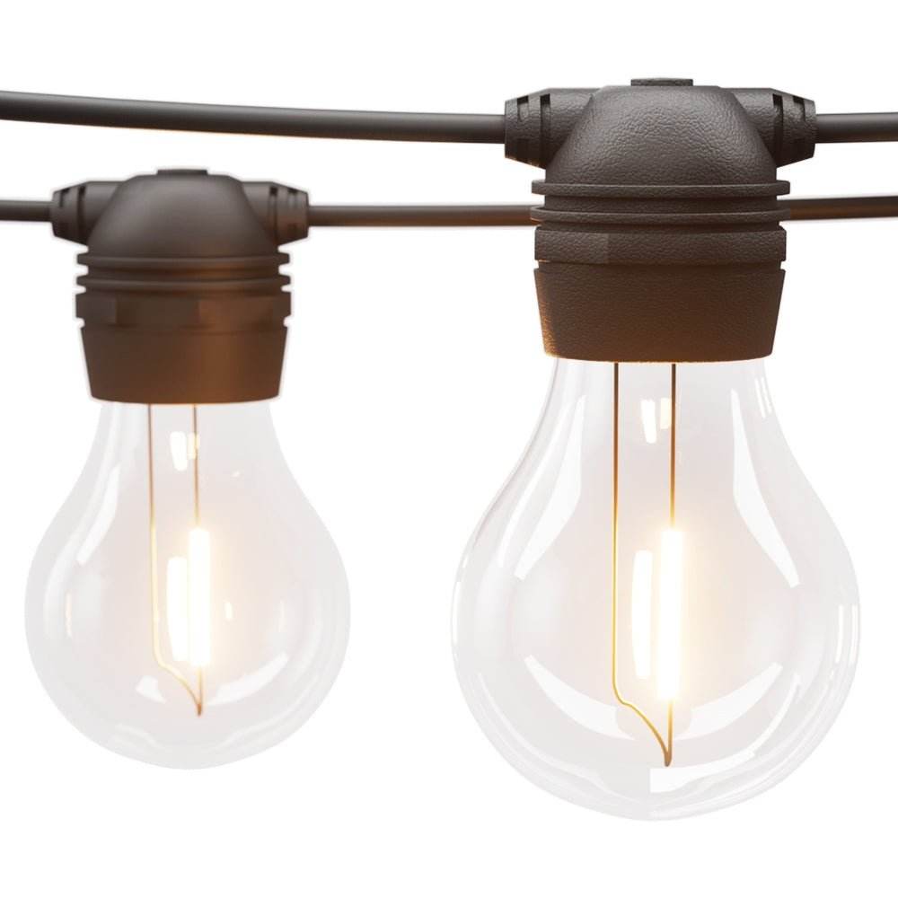 17m Solar Festoon Lights Outdoor LED String Light 2pcs | Outdoorium
