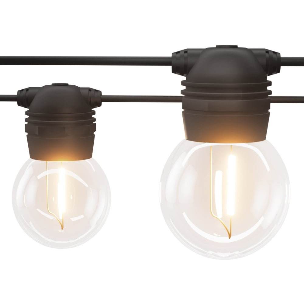 17m Solar Festoon Lights Outdoor LED String Lights 2 Pack | Outdoorium