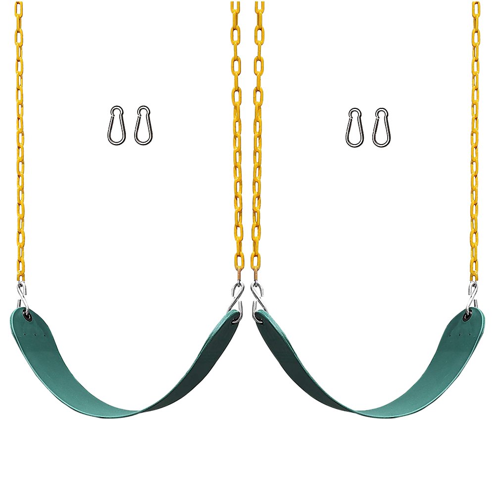 2 Pack Swings Seats Heavy Duty 66" Chain Plastic Coated Playground Swing | Outdoorium