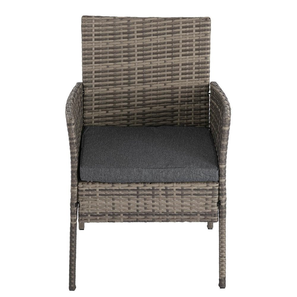 2 Seater PE Rattan Outdoor Furniture Chat Set- Mixed Grey - Outdoorium