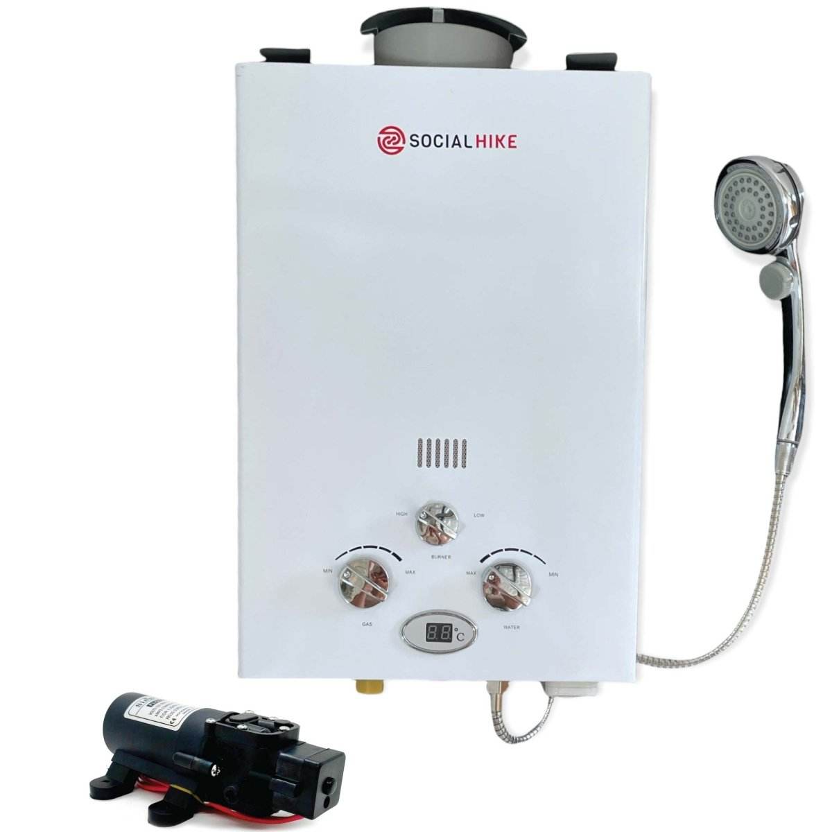 6L Portable Gas Water Heater Shower Outdoor Camping Hot Pump Tankless LPG System | Outdoorium