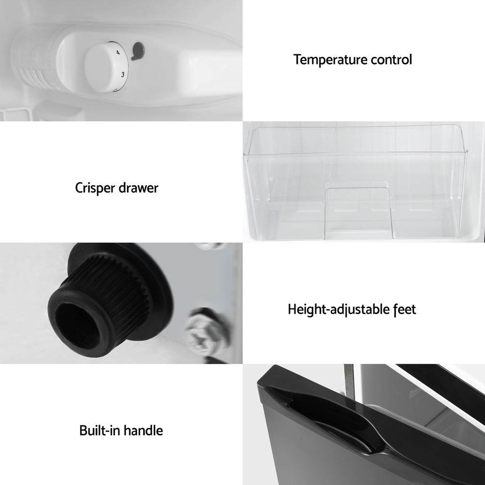 Devanti 80L Bar Fridge Mini Freezer Refrigerator Black | Outdoorium