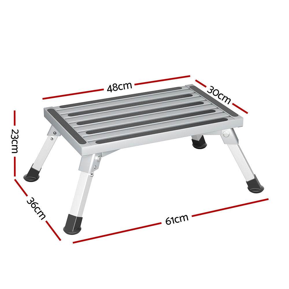 Weisshorn Caravan Step Folding Aluminium Step Ladder Stool | Outdoorium
