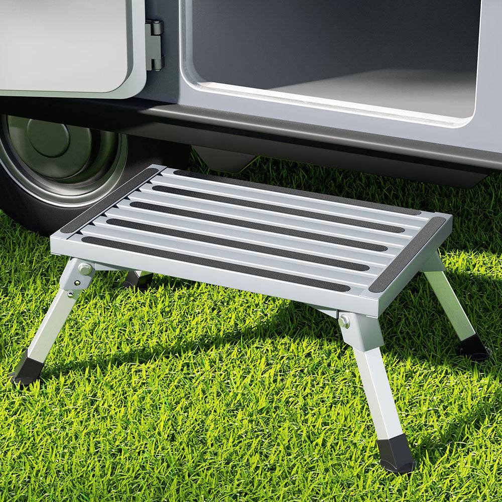 Weisshorn Caravan Step Folding Aluminium Step Ladder Stool | Outdoorium