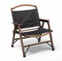 Bamboo Canvas Foldable Outdoor Camping Chair Wooden Travel Picnic Park - Black | Outdoorium
