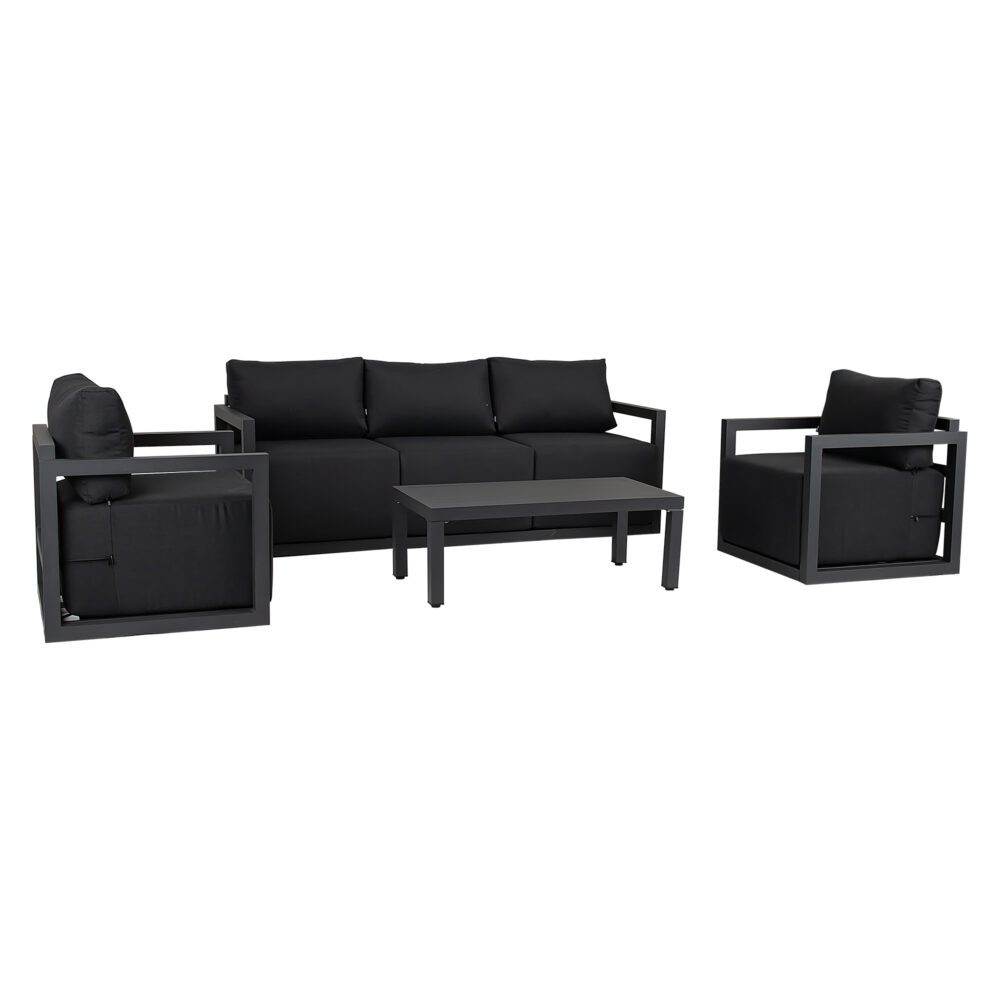Alfresco 5 - Seater Deep - Seated Patio Set – Charcoal Grey | Outdoorium