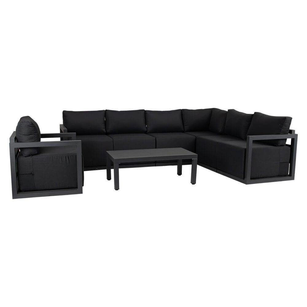 Alfresco 7 - Seat Garden Lounge Set – Charcoal Grey | Outdoorium