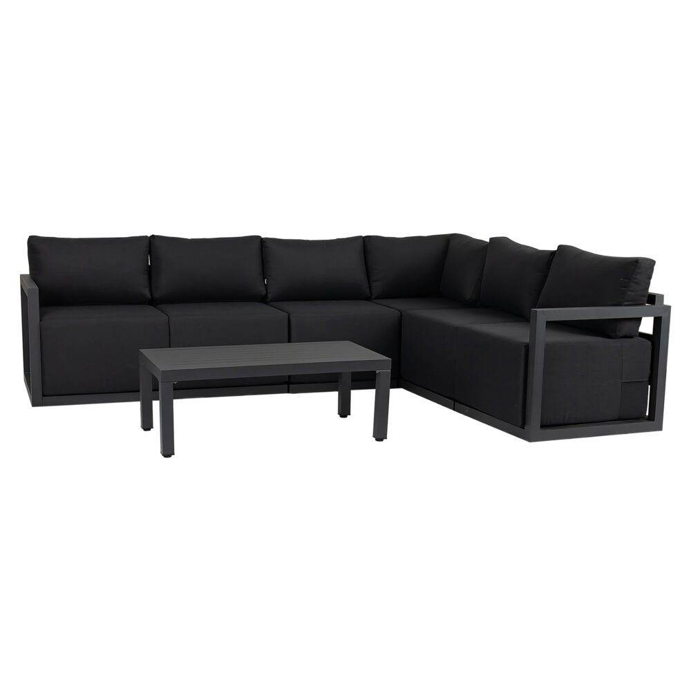 Alfresco Contemporary All - Weather Lounge Set – Charcoal Grey | Outdoorium