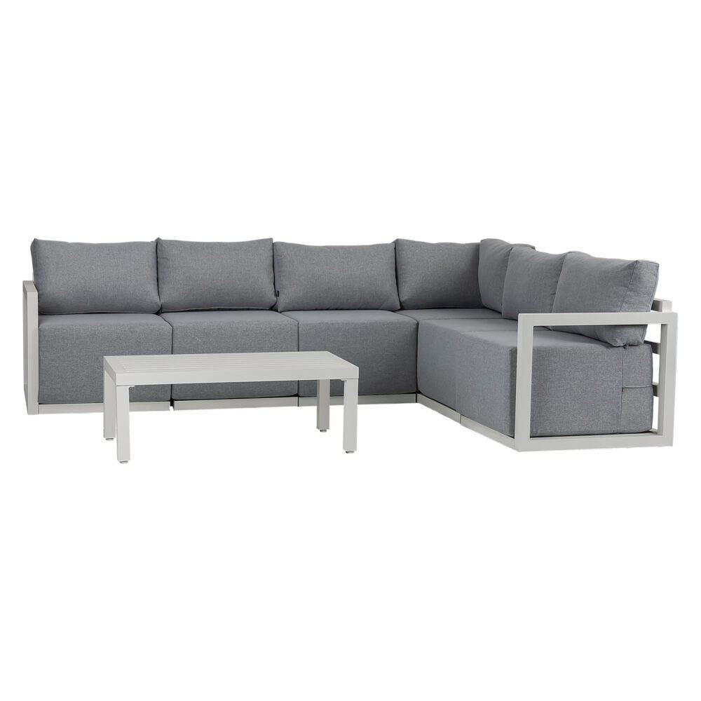 Alfresco Contemporary All - Weather Lounge Set – White | Outdoorium