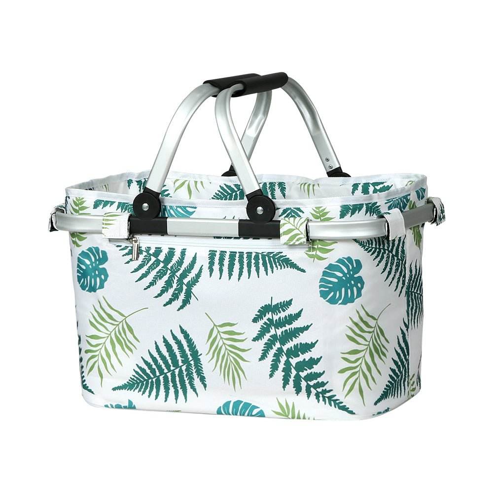 Alfresco Picnic Basket Folding Bag Hamper Insulated Food Storage | Outdoorium