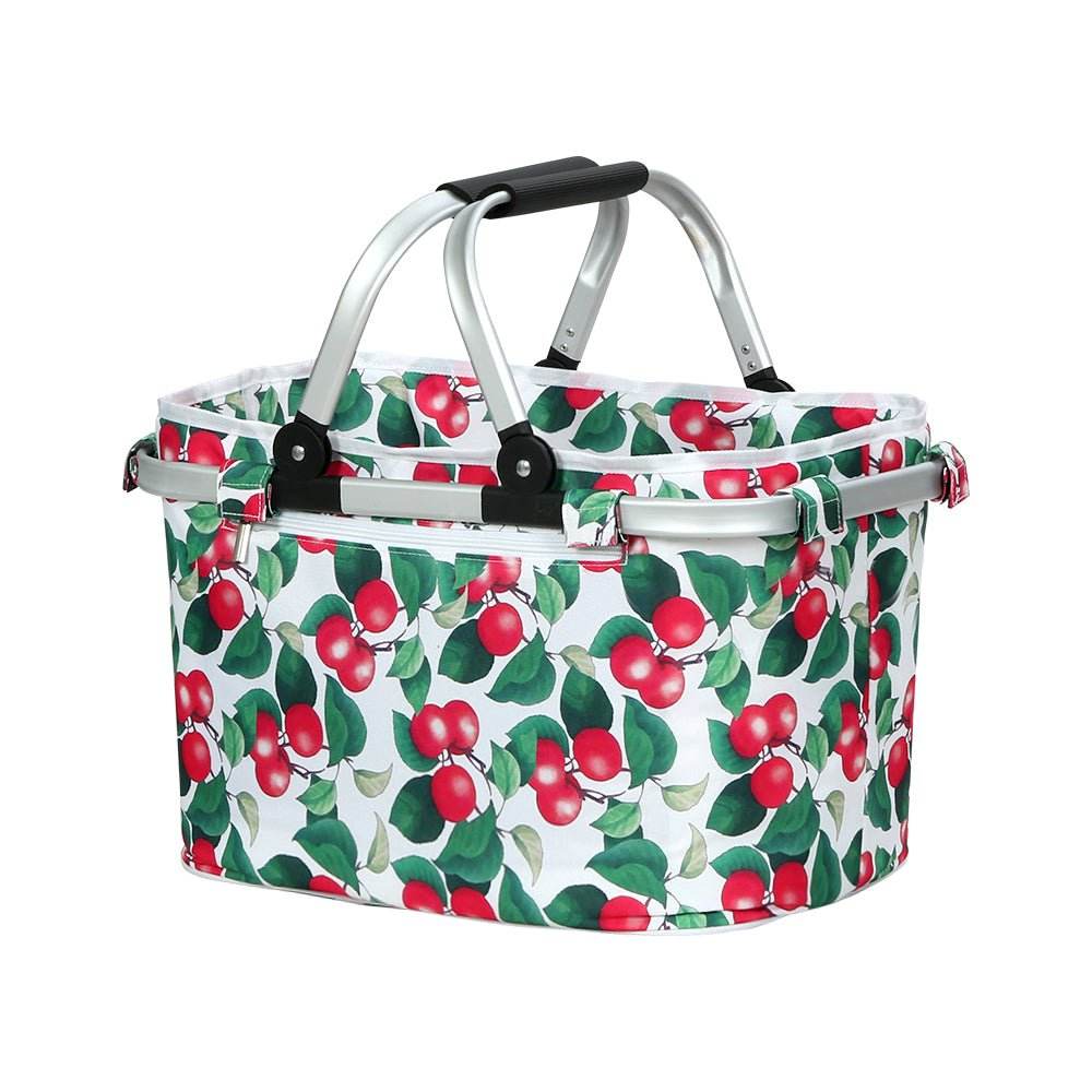 Alfresco Picnic Basket Set Folding Bag Hamper Insulated Food Storage | Outdoorium