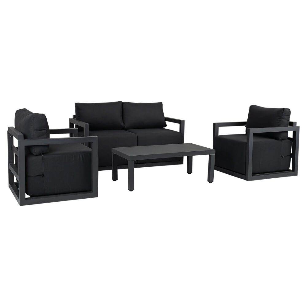 Alfresco Serenity Outdoor Lounge Set – Charcoal Grey | Outdoorium
