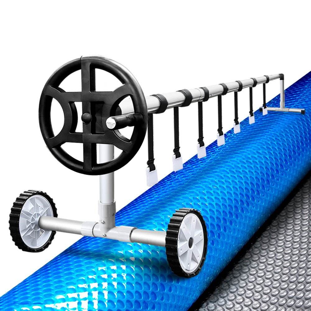 Aquabuddy Pool Cover 500 Micron 10x4m Silver Swimming Pool Solar Blanket 4m Roller | Outdoorium
