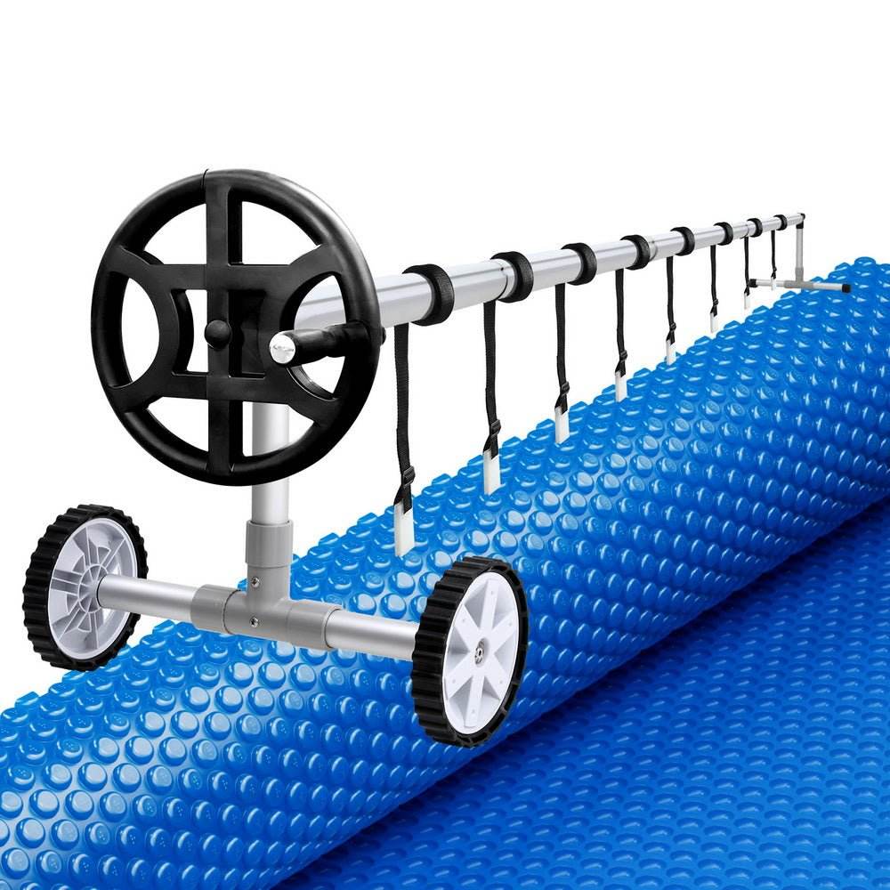 Aqua Buddy Pool Cover 600 Micron 7x4m w/ Roller 4m Swimming Pools Solar Blanket | Outdoorium