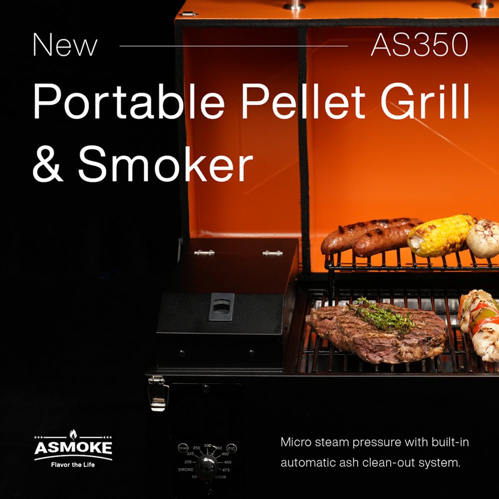 Asmoke AS350 Portable Wood Pellet Grill - Apple Red - Outdoorium