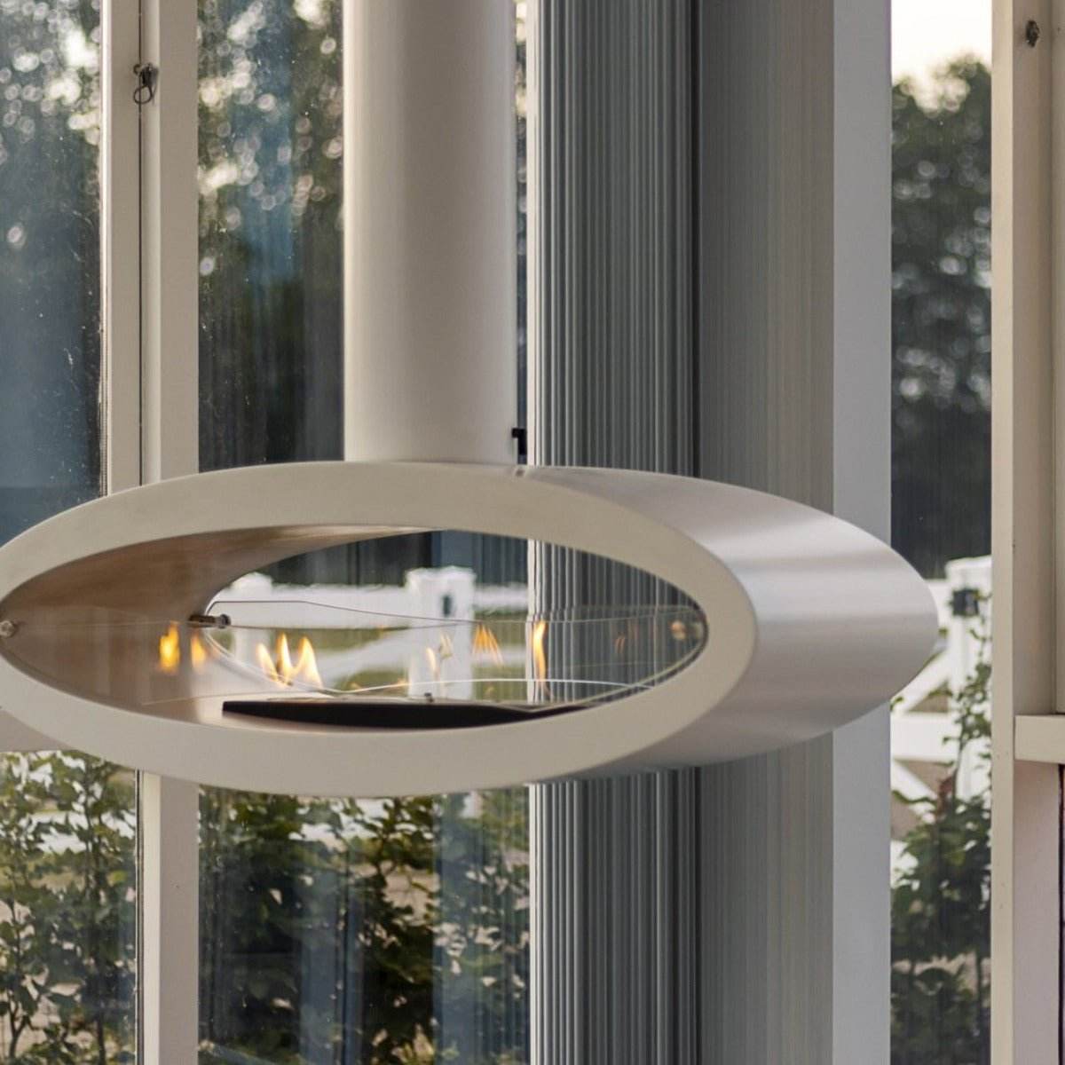 Decoflame Ellipse Net Zero Suspended Ceiling Fireplace | Outdoorium