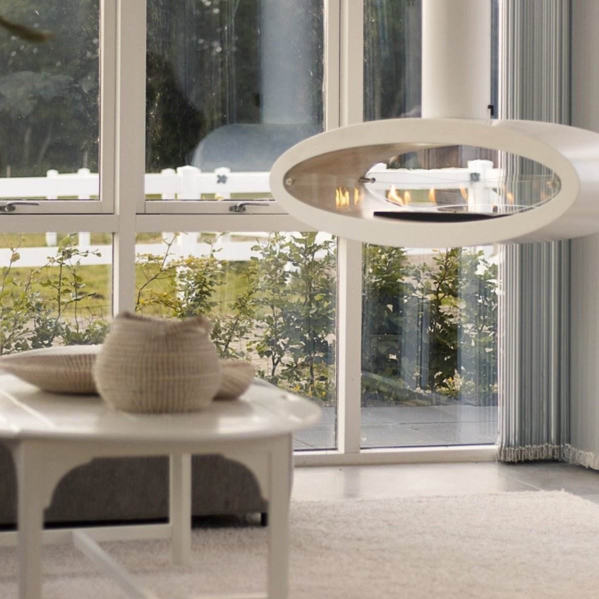 Decoflame Ellipse Net Zero Suspended Ceiling Fireplace | Outdoorium