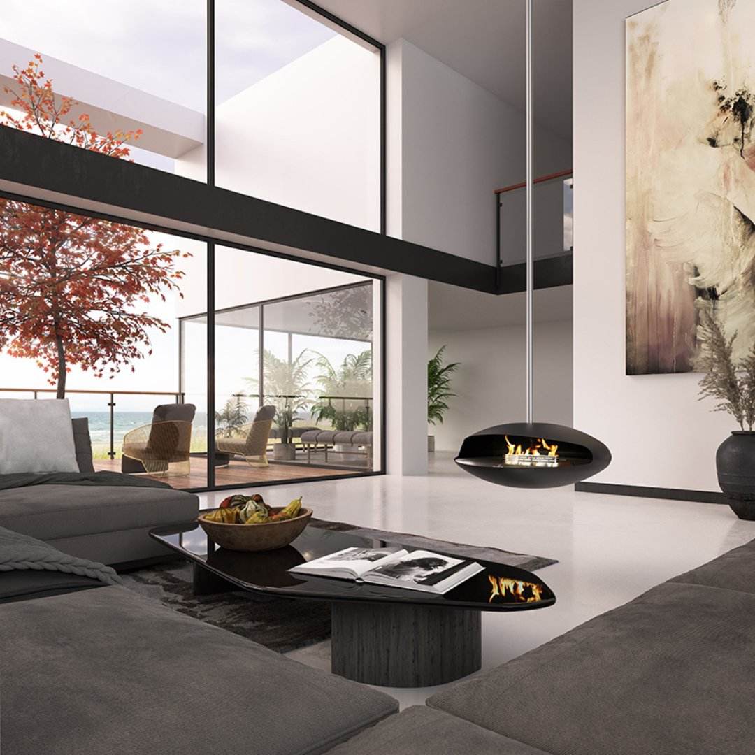 Decoflame Espoo Net Zero Suspended Ceiling Fireplace | Outdoorium