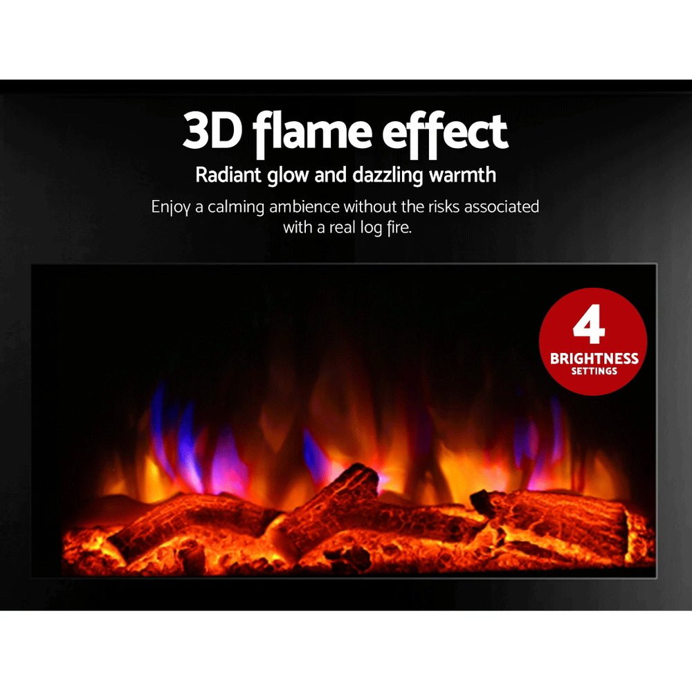 Devanti Electric Fireplace Fire Heater 2000W - Outdoorium