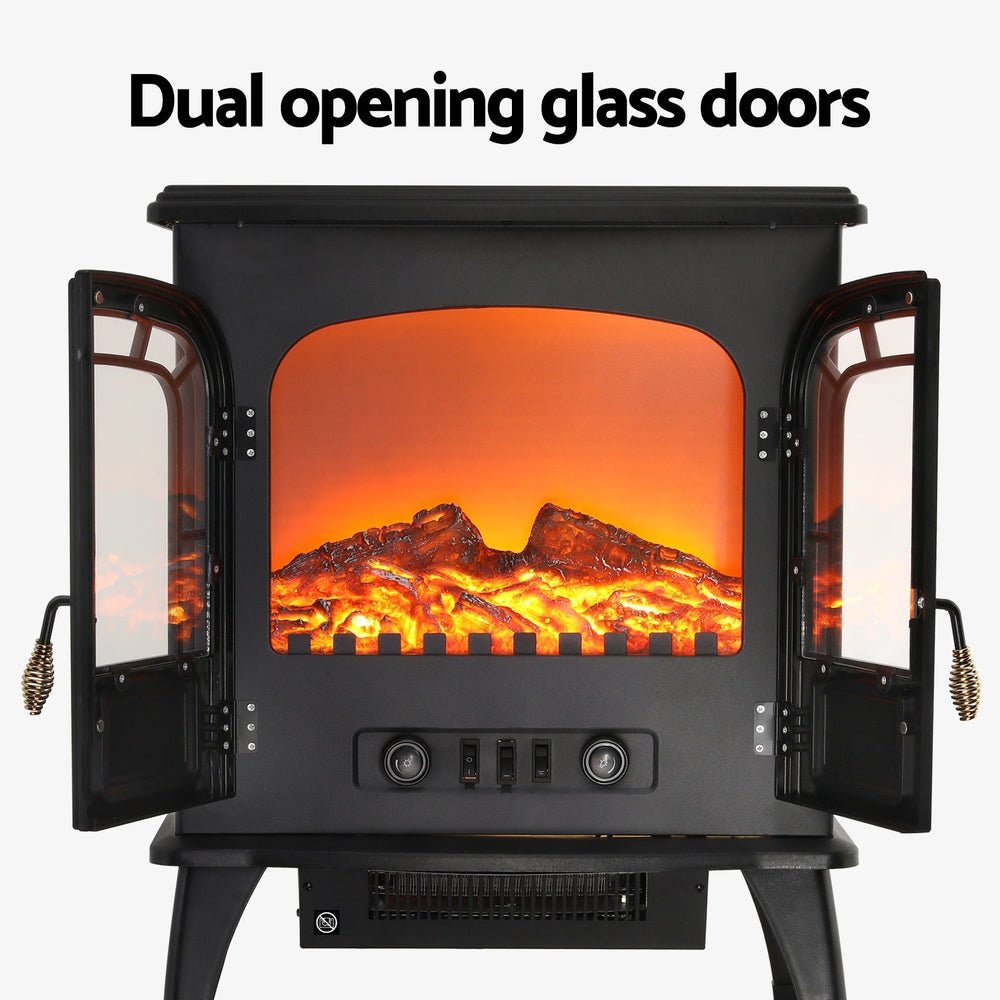 Devanti Electric Fireplace Fire Heaters 2000W - Outdoorium