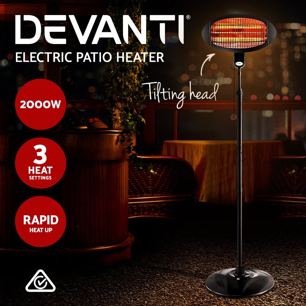Devanti Electric Patio Heater 2000W - Outdoorium