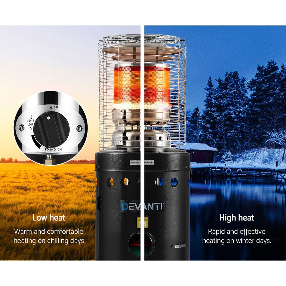 Devanti Outdoor Gas Patio Heater Black - Outdoorium