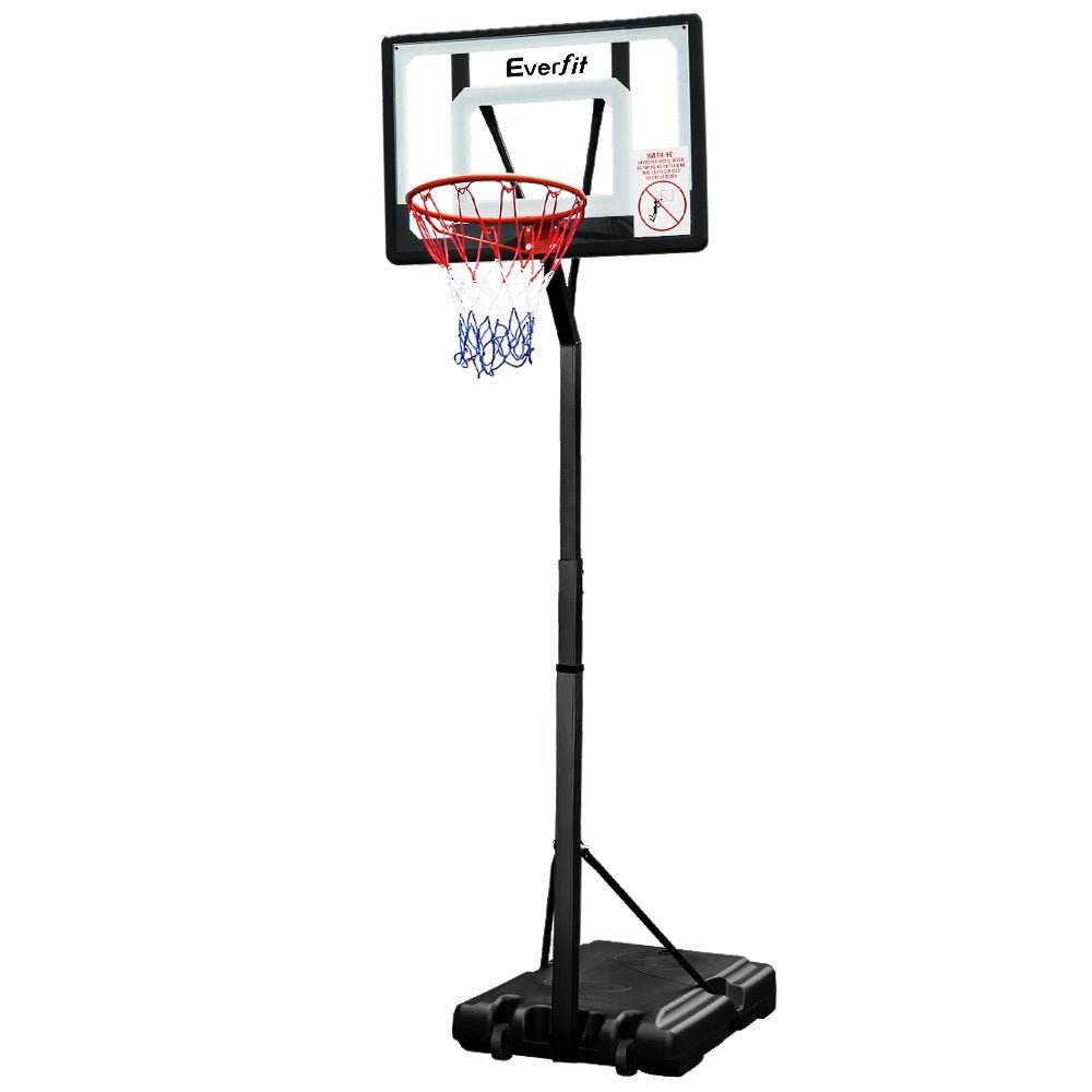 Everfit 2.6M Basketball Hoop Stand System Adjustable Portable Pro Kids Clear | Outdoorium