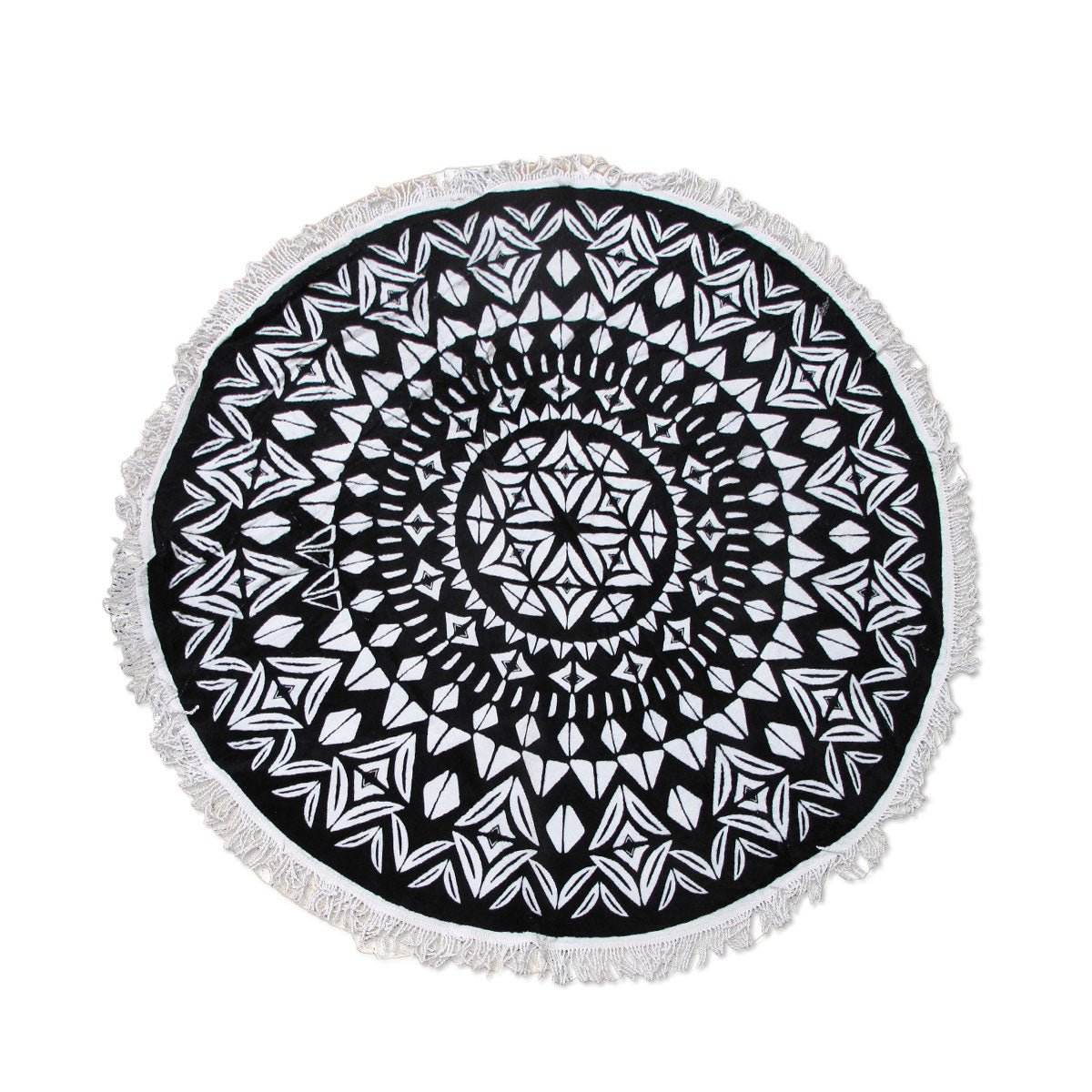 Ezra Hexagon 100% Cotton Round Beach Towel | Outdoorium