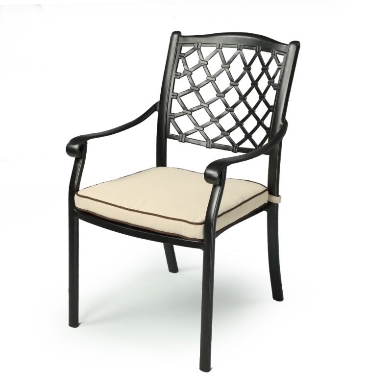 Fiji Metal Outdoor Dining chair with cushions (1 pair) | Outdoorium