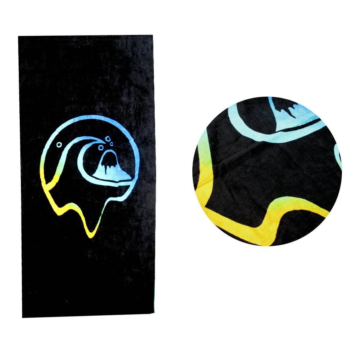 Flow - riding Black Cotton Beach Towel | Outdoorium