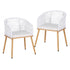 Gardeon 2PC Outdoor Dining Chairs Wicker Chair Patio Furniture Garden Steel White | Outdoorium