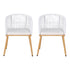 Gardeon 2PC Outdoor Dining Chairs Wicker Chair Patio Furniture Garden Steel White | Outdoorium