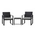 Gardeon 3PC Outdoor Bistro Set Patio Furniture Wicker Dining Chairs Table Cushion Black | Outdoorium