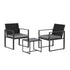 Gardeon 3PC Outdoor Bistro Set Patio Furniture Wicker Dining Chairs Table Cushion Black | Outdoorium