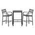 Gardeon 3Pcs Outdoor Bar Set Stools Dining Chairs Table Patio Aluminium Bistro Set Black | Outdoorium