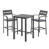 Gardeon 3Pcs Outdoor Bar Set Stools Dining Chairs Table Patio Aluminium Bistro Set Black | Outdoorium