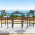 Gardeon 3Pcs Outdoor Bar Set Stools Dining Chairs Table Patio Aluminium Bistro Set Black | Outdoorium