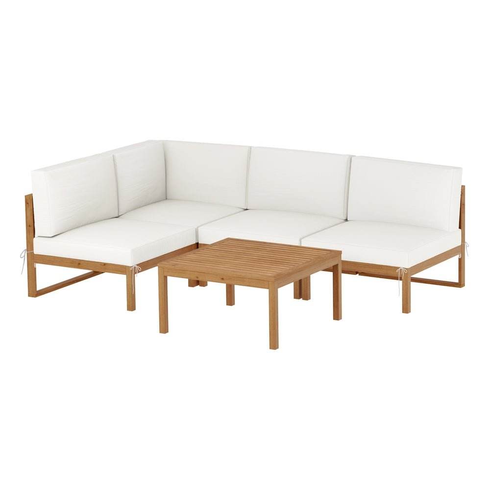 Gardeon 4 - Seater Outdoor Sofa Set Wooden Lounge Setting 5PCS | Outdoorium