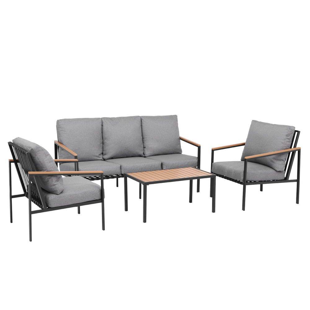 Gardeon 5 Seater Outdoor Sofa Set 4PCS Table Chair Garden Bench Patio Furniture | Outdoorium