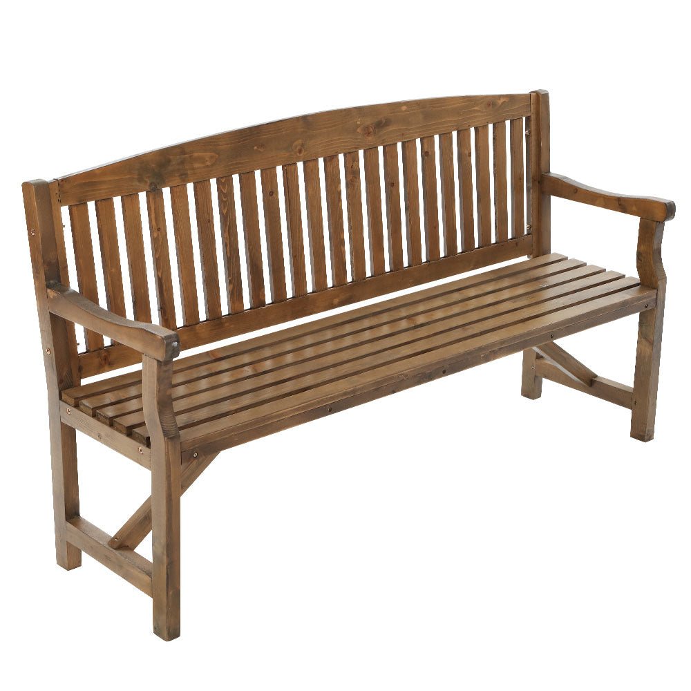 Gardeon 5FT Outdoor Garden Bench Wooden 3 Seat Chair Patio Furniture Natural - Outdoorium