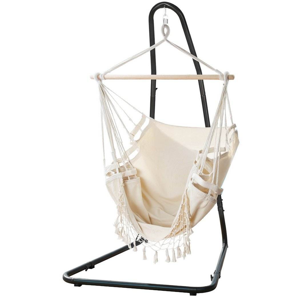 Gardeon Hammock Hanging Chair with Steel Stand | Outdoorium
