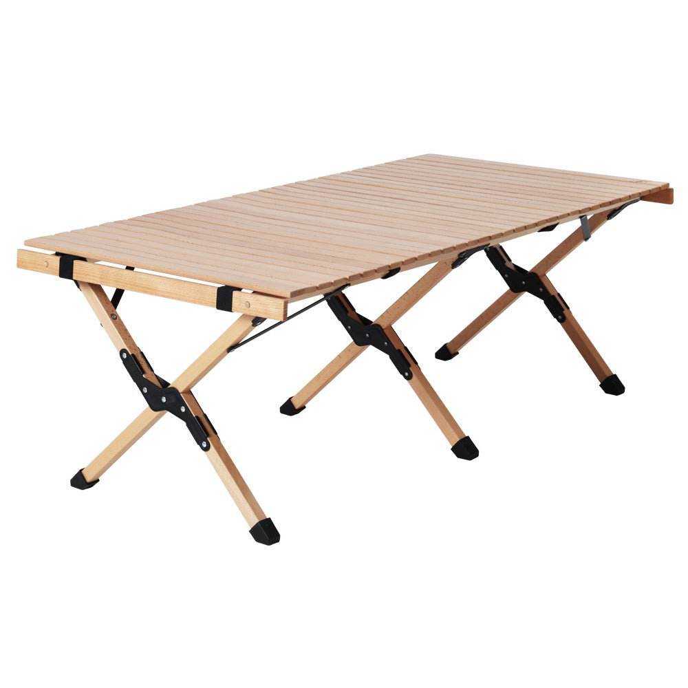 Gardeon Outdoor Furniture Wooden Egg Roll Picnic Table Camping Desk 120CM | Outdoorium