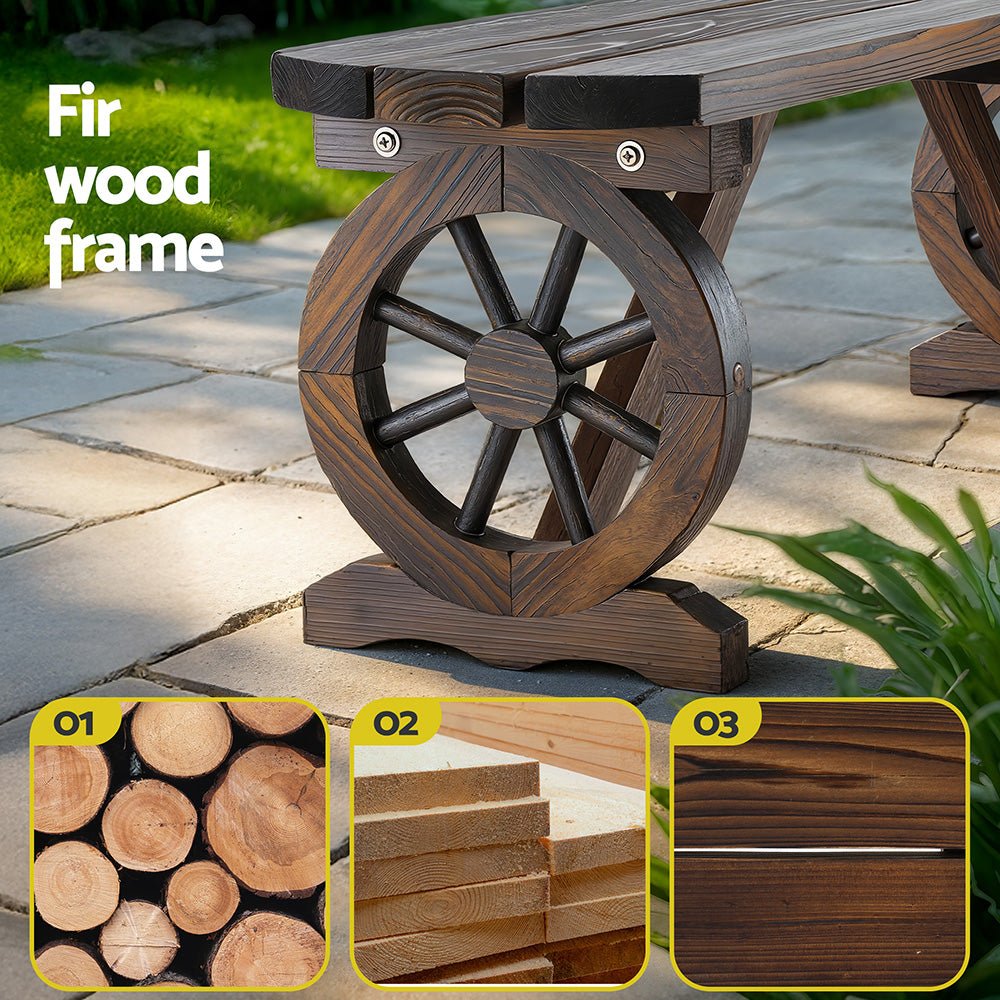 Gardeon Outdoor Garden Bench Seat Wooden Patio Furniture Wagon Dining Chair | Outdoorium