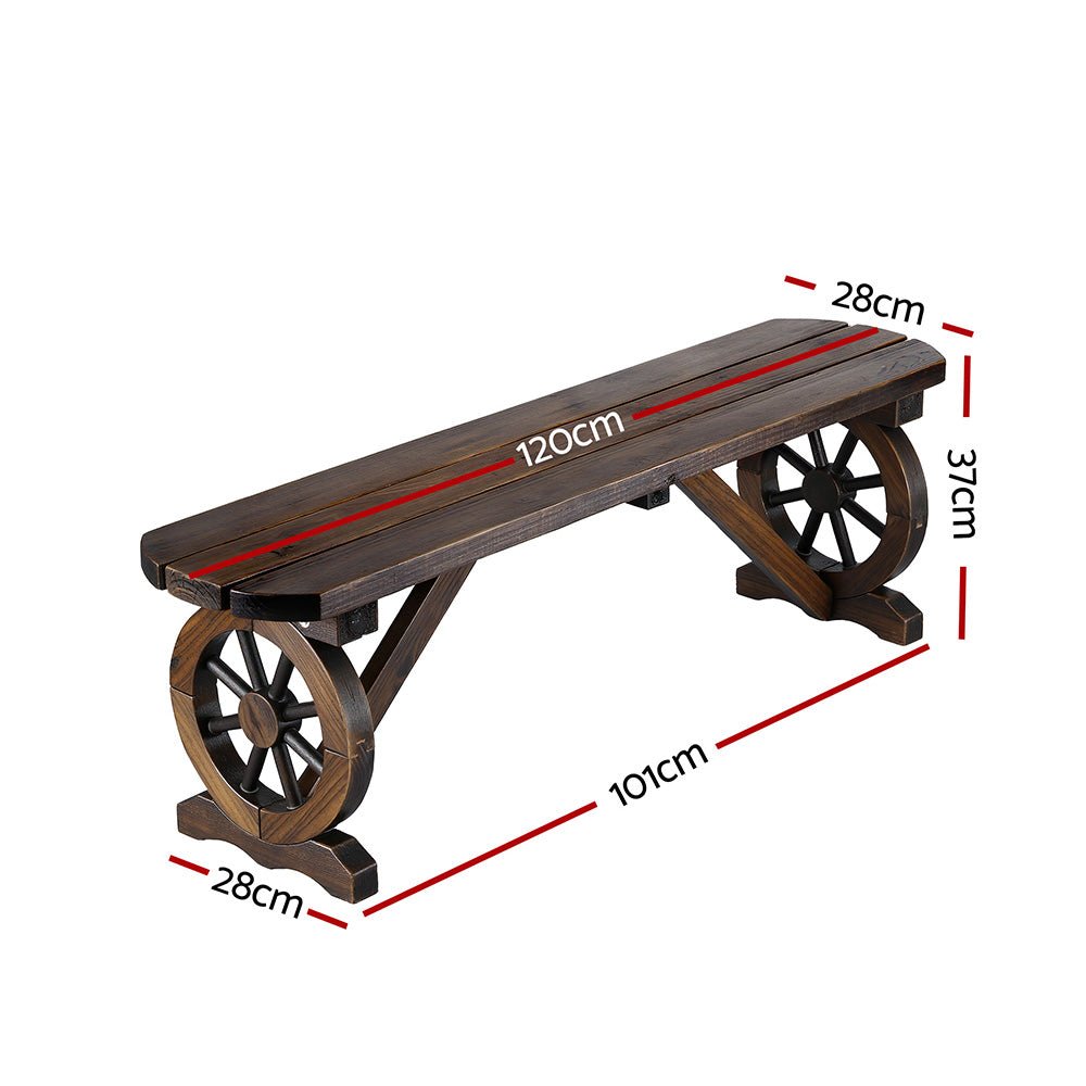 Gardeon Outdoor Garden Bench Seat Wooden Patio Furniture Wagon Dining Chair | Outdoorium