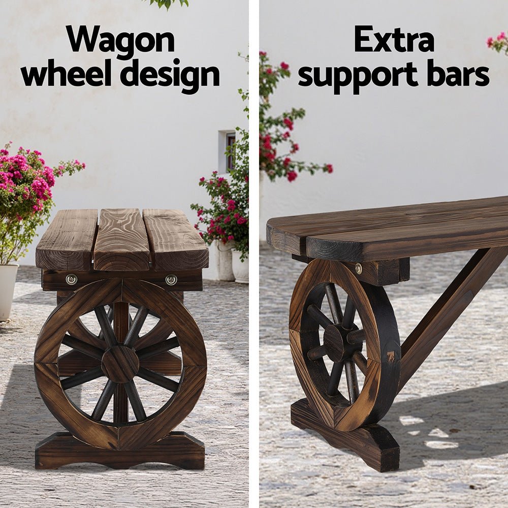 Gardeon Outdoor Garden Bench Seat Wooden Patio Furniture Wagon Dining Chair | Outdoorium