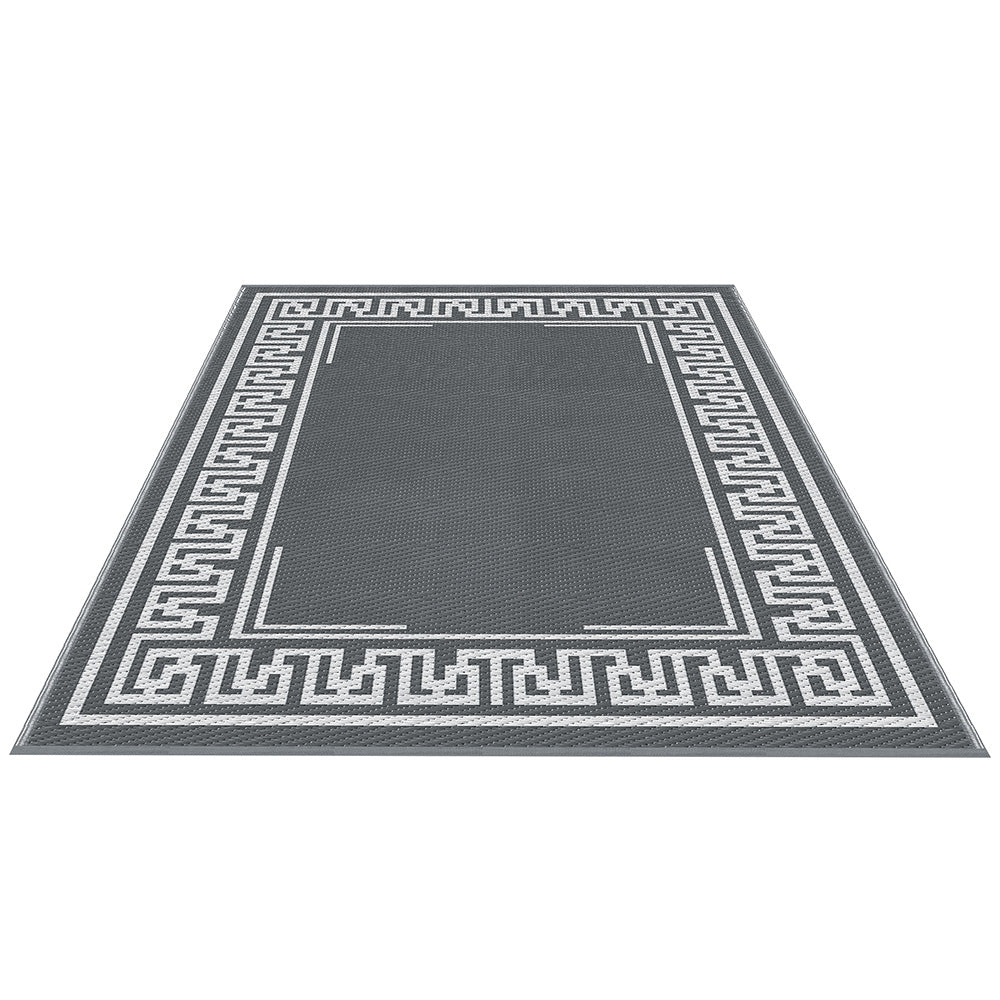 Gardeon Outdoor Rugs 152x244cm Large Carpet Reversible Area Mat PP Dual - Sided Patio Rug Greek Key | Outdoorium