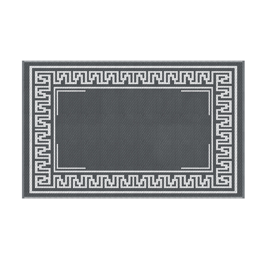 Gardeon Outdoor Rugs 152x244cm Large Carpet Reversible Area Mat PP Dual - Sided Patio Rug Greek Key | Outdoorium
