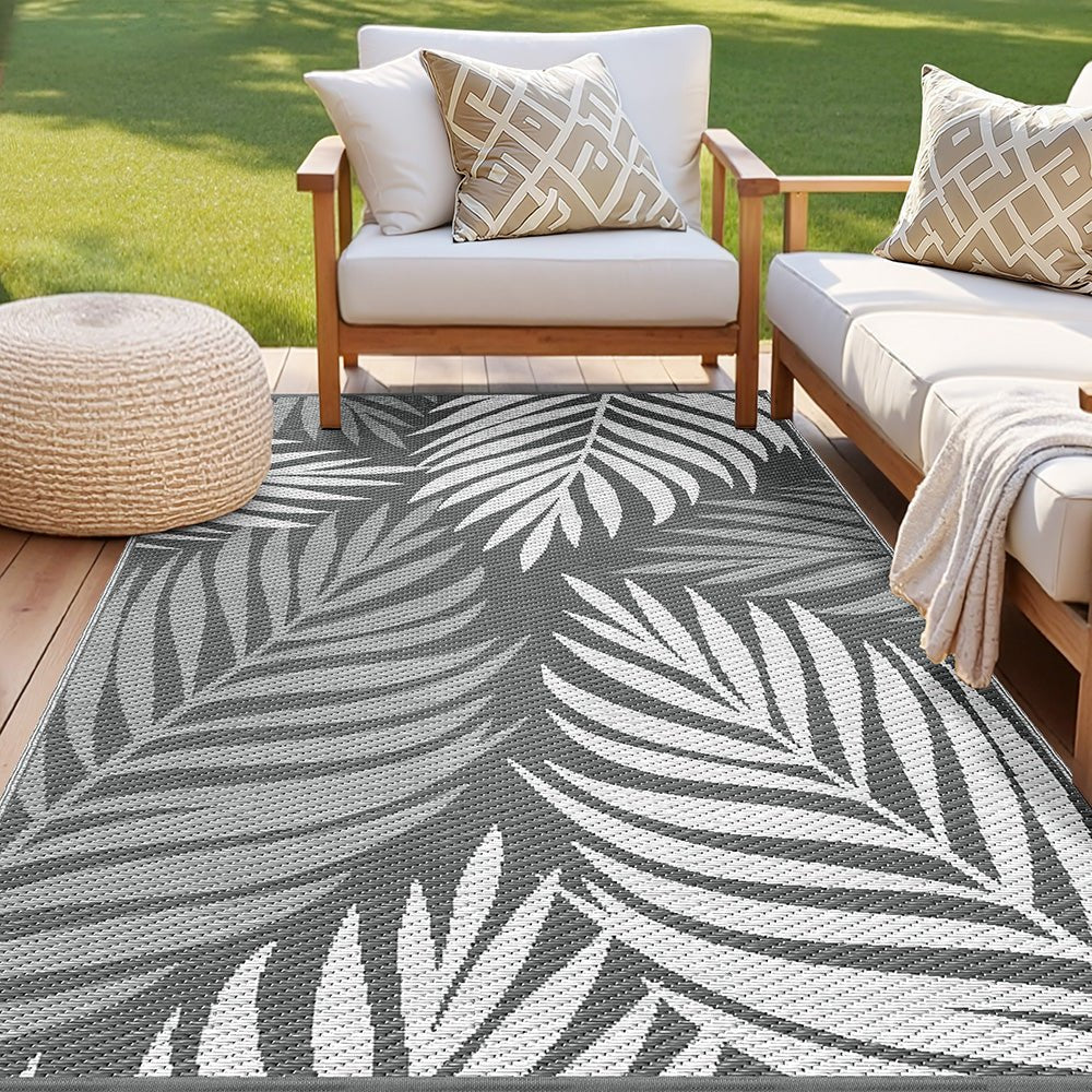 Gardeon Outdoor Rugs 152x244cm Large Carpet Reversible Area Mat PP Dual - Sided Patio Rug Leaf | Outdoorium
