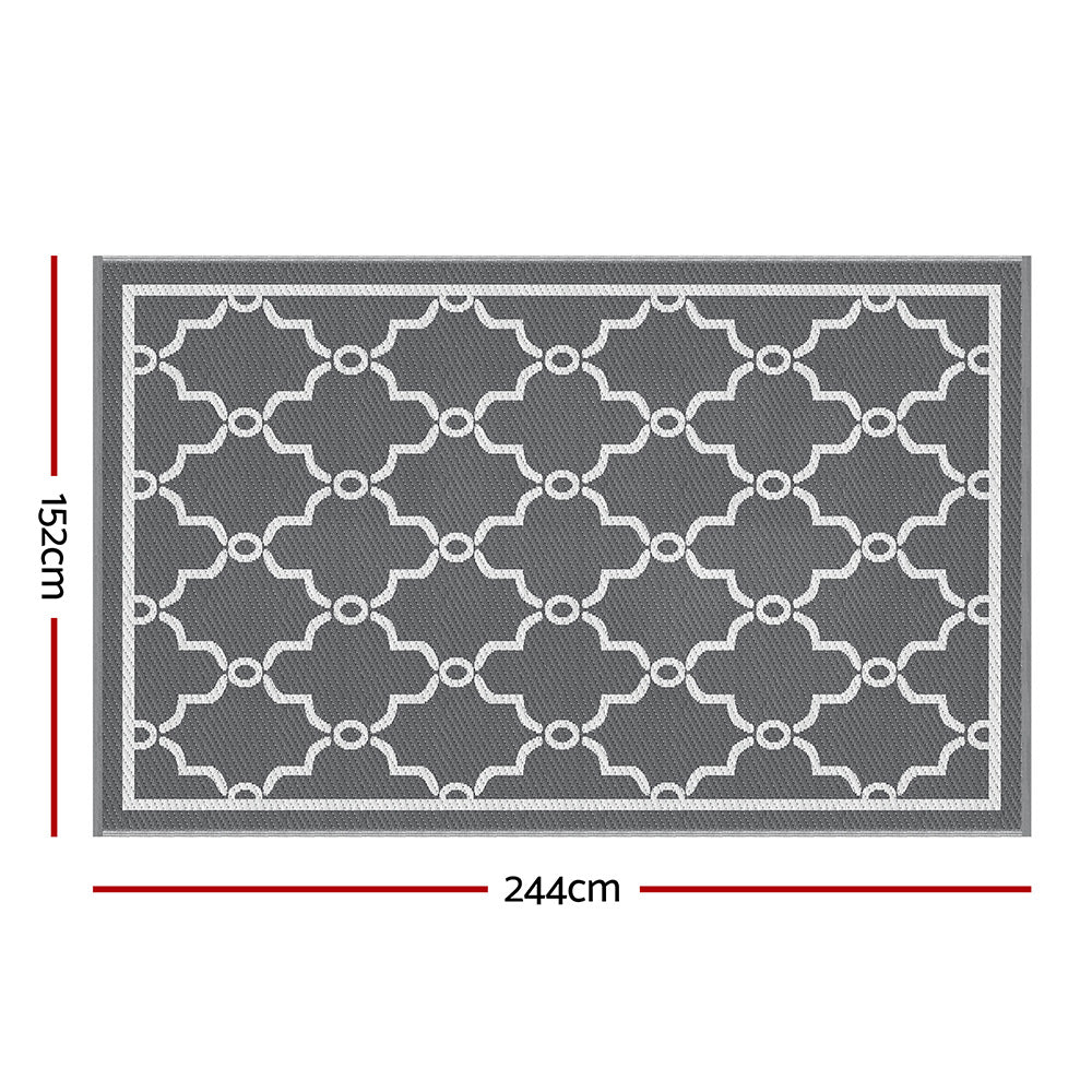 Gardeon Outdoor Rugs 152x244cm Large Carpet Reversible Area Mat PP Dual - Sided Patio Rug Maroc | Outdoorium