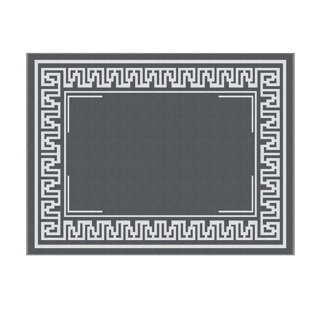Gardeon Outdoor Rugs 274x366cm Large Carpet Reversible Area Mat PP Dual - Sided Patio Rug Greek Key | Outdoorium